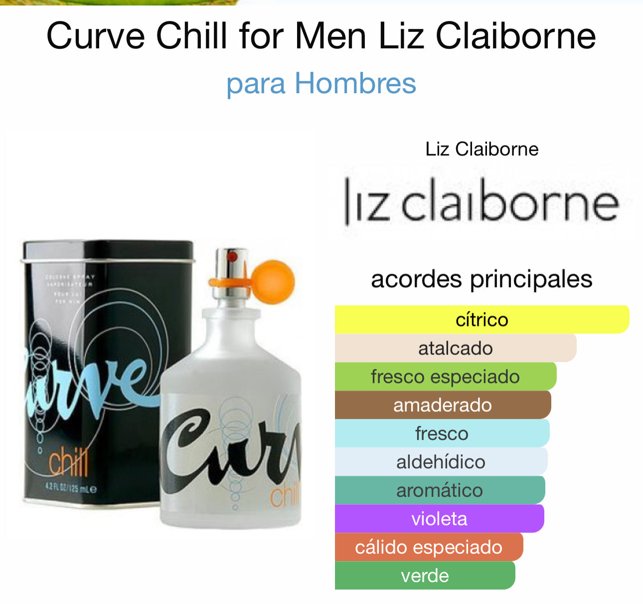 Curve Chill for Men Liz Claiborne cologne 125ml
