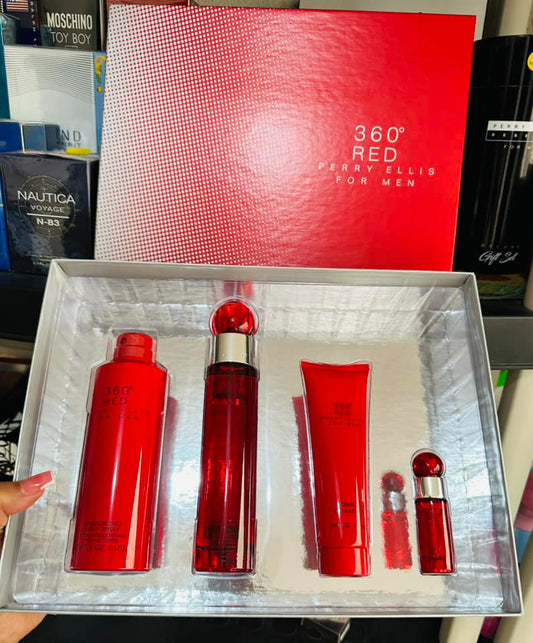 360° Red for Men Perry Ellis Set 4 Pieces