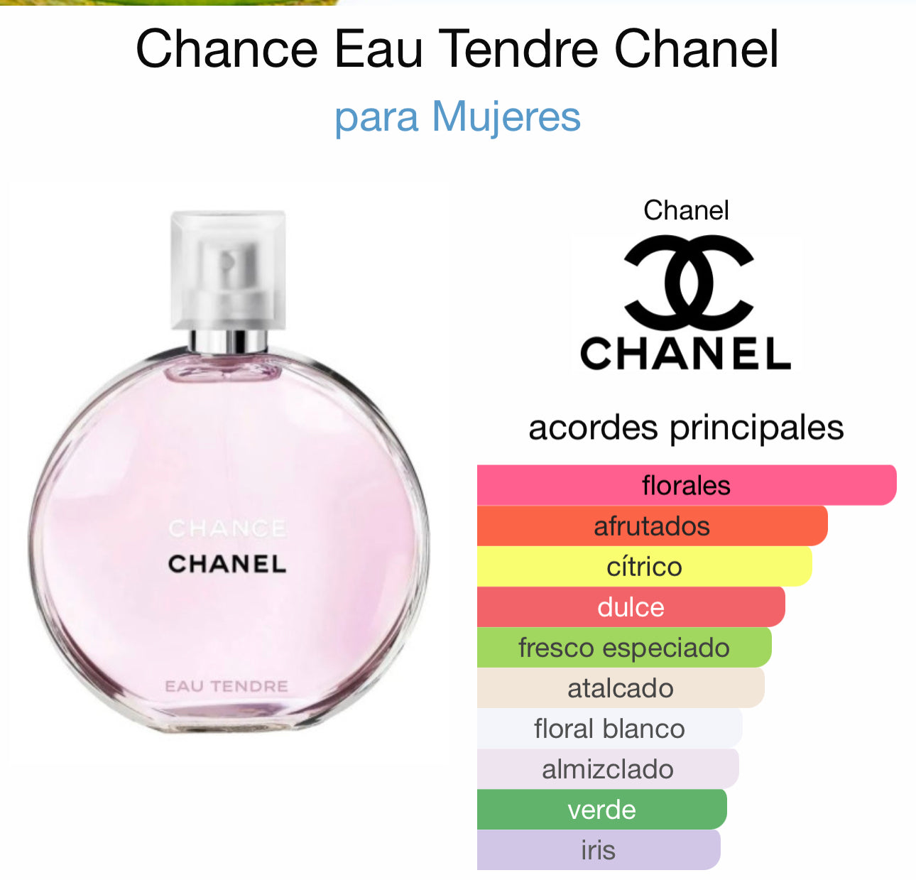 Chance Eau Tendre Chanel para Mujeres EDP 100ml