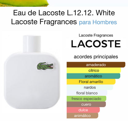 Eau de Lacoste L.12.12. White Lacoste Fragrances para Hombres EDT 100ml