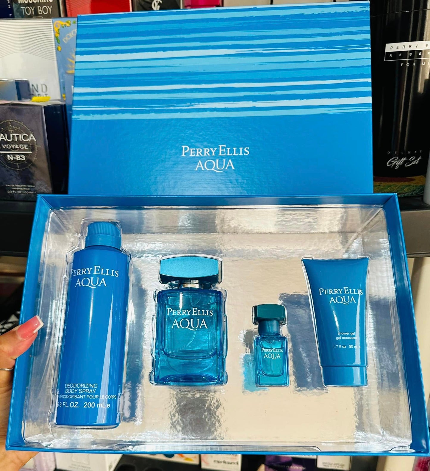 Aqua Perry Ellis Set 4 Pieces