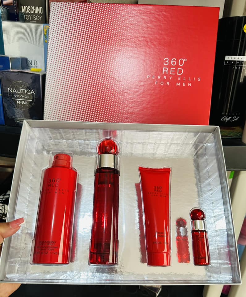 360° Red for Men Perry Ellis Set 4 Pieces