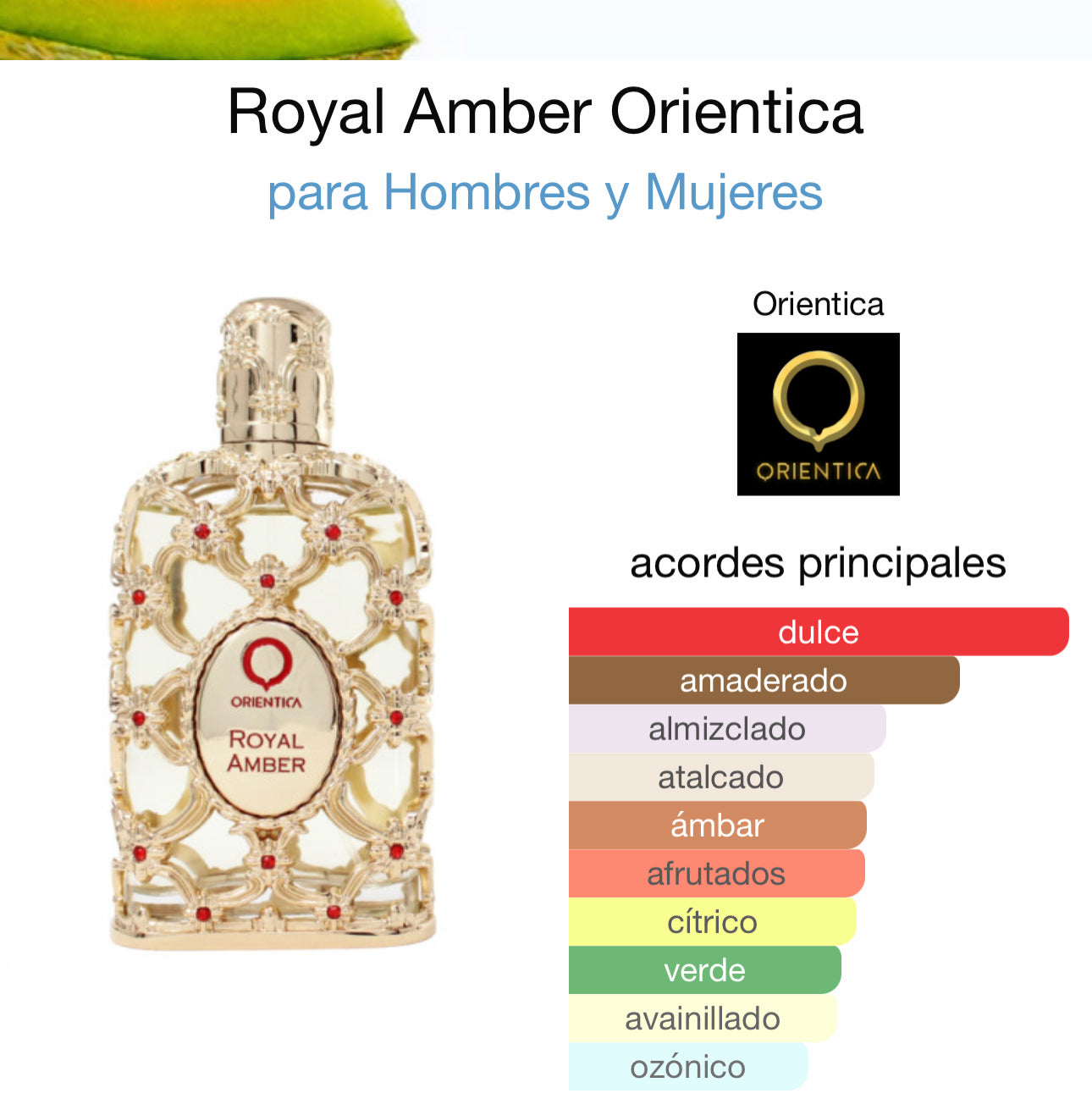 Royal Amber Orientica para Hombres y Mujeres EDP 80ml